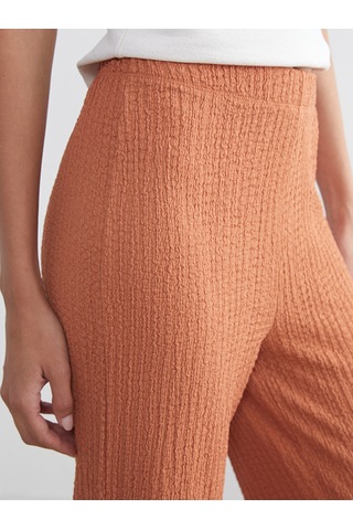Lcwaıkıkı Classic Turuncu Beli Lastikli Dokulu Kadın Pantolon