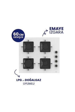 Ferre SS206+D064-SA 2'li Ankastre Set Beyaz