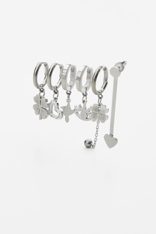 Altılı Set Küpe Gümüş