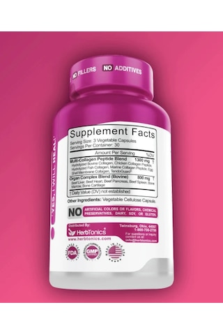 Multi Complex 90 Kapsül +organ Complex Types I, Iı, Iıı, V, And X & 100% Grass-fed Beef Peptide Blend.
