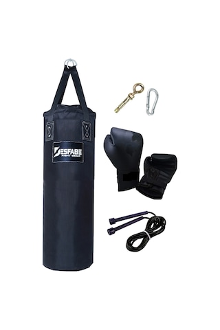 Desfabe PDS 80x25Cm Kolonlu Kum Torba+Aparat+Eldiven+İp Siyah