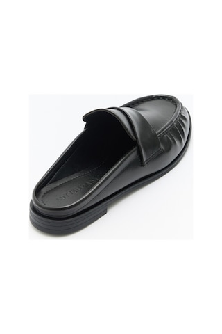 Lutvelizade Loafer 2601 Arkası Açık Büzgülü Siyah Kadın Loafer