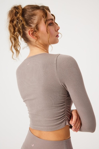 Aura Uzun Kol Büzgülü T-shirt Açık Kahve Açık Kahve