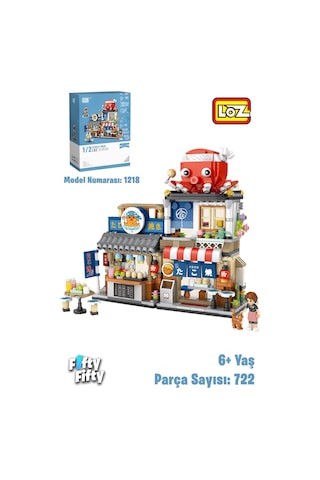 Loz Street Mini Serisi Ahtapot Dükkanı -lz1218 722 Parça Oyuncak Yapım Seti