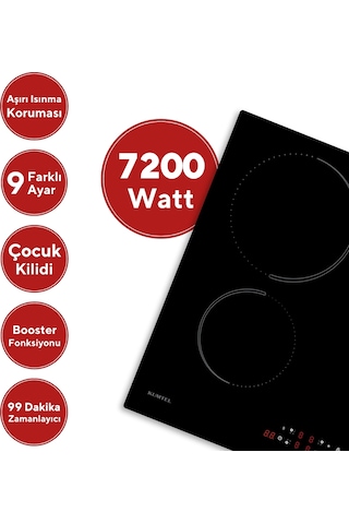 Kumtel HI6-4TB Elektrikli İndüksiyonlu Dört Gözlü Ankastre Ocak