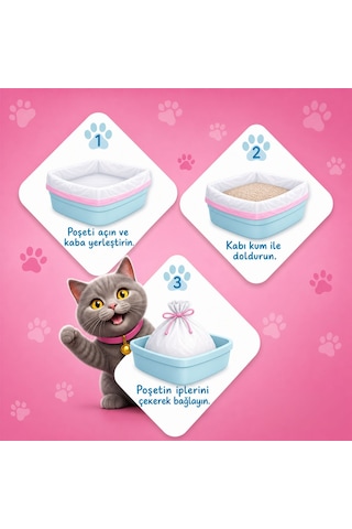 Florex Kedi Kumu Torbası Pudra Kokulu 7'li Paket
