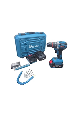 Fixonic Be-welt PRT056 24V 3AH Brushless Çift Akülü Darbeli Matkap Vidalama 55NM + 27 Parça Set