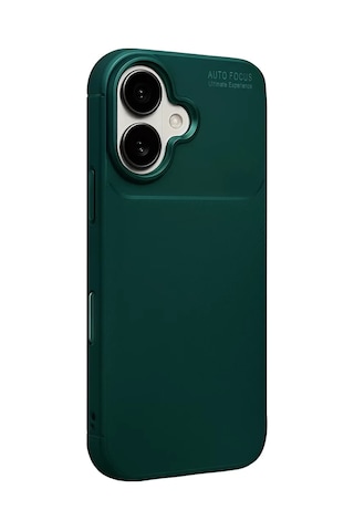 Newface Apple, Uyumlu iPhone 17 Auto Focus Karbon Kapak - Koyu Yeşil