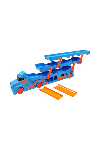 King Toys Yarış Parkurlu Taşıyıcı Tır Mavi 1033 Arabasız Mavi Çok Renkli