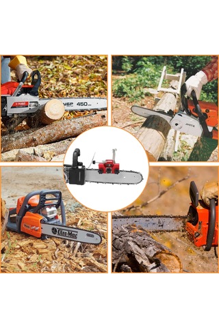 Symbee El Taşlama Aleti - Portatif Zincir Bileme Makinesi, 3 Taşlama Ucu İle 4/5/6mm Kırmızı