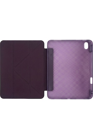 Ps Apple Uyumlu iPad A16 / 10.9 10. Nesil Tri Folding Standlı Kılıf - Damson Kapaklı Kılıf