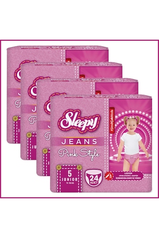 Sleepy Pink Jeans Külot Bez 5 Numara Junior 4 Lü Jumbo 96 Adet