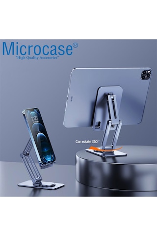 Microcase AL3758 360 Döner Uzayabilir Masaüstü Telefon Tablet Stand Metal
