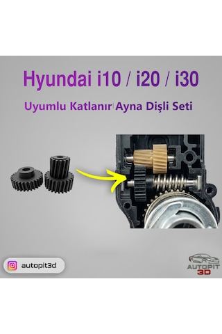 Hyundai İ10 / İ20 / İ30 Uyumlu Katlanır Ayna Dişli Seti