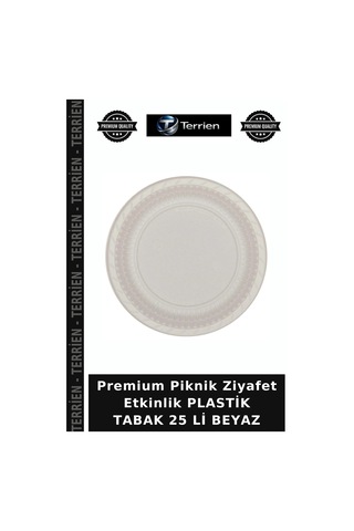 Premium Piknik Ziyafet Etkinlik Plastik Tabak 25 Li Beyaz