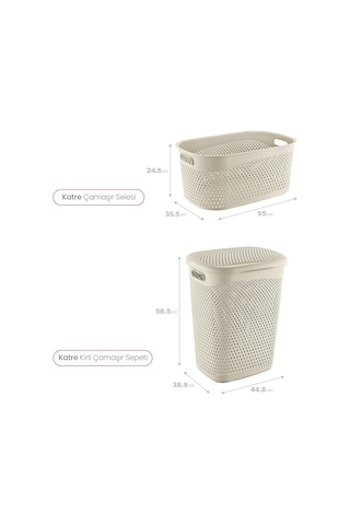 Smartware Katre Kirli Çamaşır Sepeti Ve Çamaşır Selesi Set Latte Trn-170-171-02 Genel