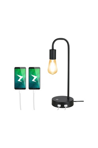 Tomshine Endüstriyel İki Usb Şarj Portlu Masa Lambası Diğer