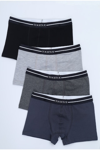 Toontoy Erkek Çocuk Yazı Baskılı 4lü Paket Boxer Çok Renkli