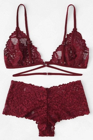 Kadın Bordo Özel Şık Sütyen Külot Takımı Bordo