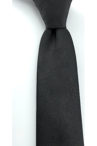 Pierroni Siyah Şal Desen Slim Kravat (484902734) Siyah