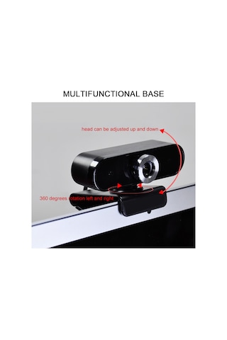 Vkemall Usb Plug & Play Bilgisayar Kamerası - Otomatik Işık Düzeltme, Gürültü Azaltıcı Mikrofon, 360 Dönebilen Hd Lens İle Video Konferans, Online Dersler İçin