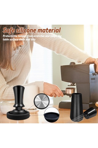 Hfambition 3'lü Espresso Alet Seti: 51mm Kalibreli Tamper, Wdt Çekirdek Aleti Ve Manyetik Dosing Funnel Siyah