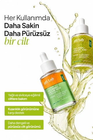 Phlab Akneye Eğilimli Ciltler İçin Cica + Azelaıc Acıd Çift Fazlı Dengeleyici Serum