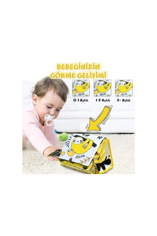 Tummy Time Hışırtılı Yumuşak Bez Aktivite Kitabı - Tembel Hayvan