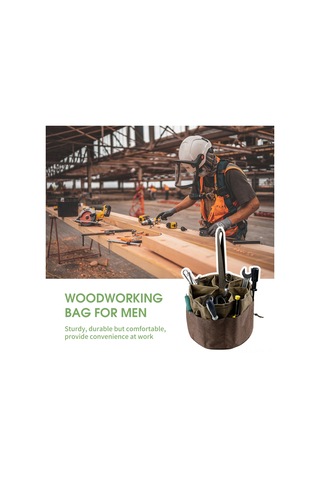 Maiyame Yeşil Kumaş Bahçe Alet Çantası - 17 Derin Cepli, Çekmeceli Kapaklı, Dayanıklı Ve Pratik Tasarım