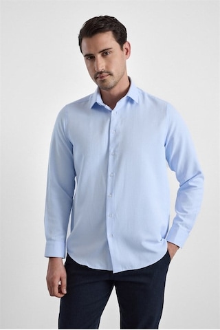 Süvari Buz Mavi Regular Klasik Yaka Casual Gömlek Sgm2025300001-m01