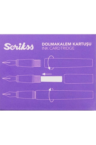 Scrikss Kartuş Dolma Kalem Kartuşu 6'lı Paket Mor ---