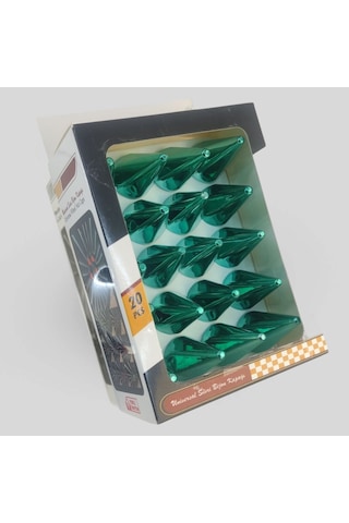 19mm Sivri Parlak Yeşil Bijon Kapağı 20li Set