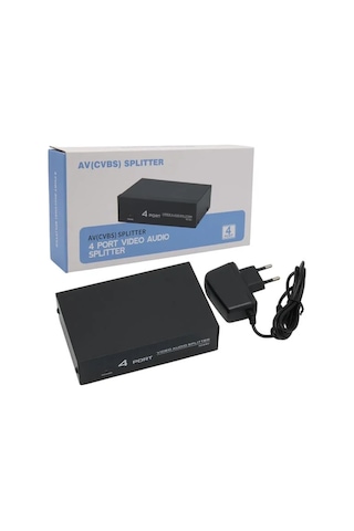 Av-104 4 Port Av Cvbs Rca Video Audio Splitter Çoğaltıcı Dağıtıcı