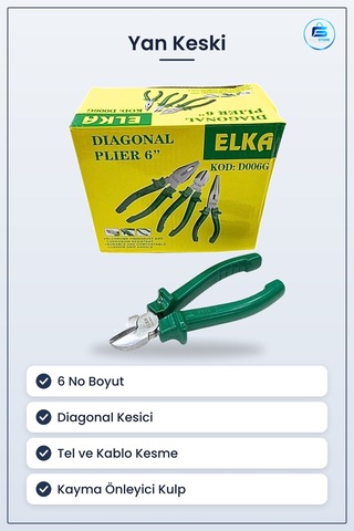 Yan Keski 6 No Diagonal Kesici Pense Hırdavat Manuel El Aleti Tel