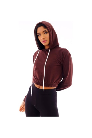 Gugus Basic Kapüşonlu Sweatshirt Acı Kahve