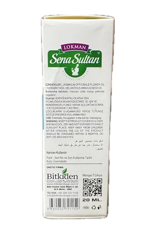 Yasemin Esansiyel Yağ 20 Ml, Lokman Sena Sultan 20 ML