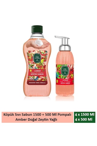 Eyüp Sabri Tuncer Amber Doğal Zeytinyağlı Köpük Sabun 1.5 Lt+500 Ml X 4 Set