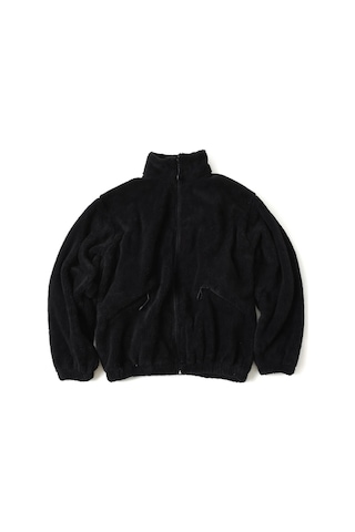 No Plan Erkek Oversize Fermuarlı Pelüş Sweat Ceket-siyah Siyah