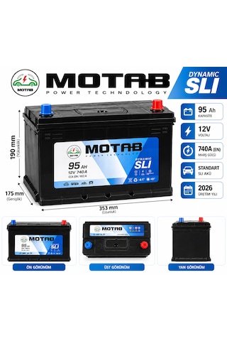95 Ah 12v 740a Akü 2026 Üretim