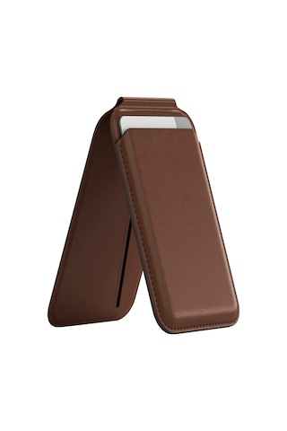 Buff Apple Uyumlu iPhone Walletmag 2.0 Stant Manyetik Deri Cüzdan Brown Kahverengi