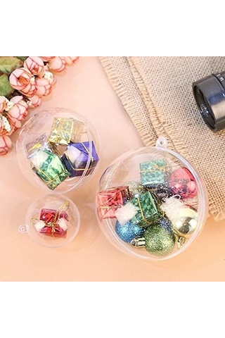 20 Adet 80 Mm Süs Topları Noel Dekorasyon Topları, Şeffaf Plastik Doldurulabilir Süs Topu, Noel İçin Kendin Yap Şeffaf Plastik Toplar, Yeni Yıl Hediyesi, Düğün Ev Dekoru 7,8 Cm