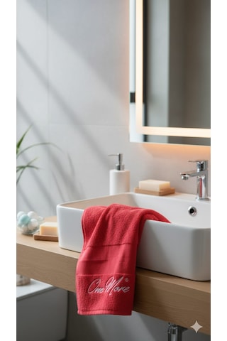 One More Internatıonal Banyo Havlusu Açık Kırmızı