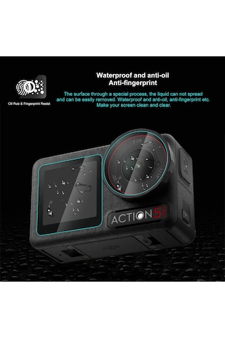 DJI Osmo Action 5 Pro için PULUZ 3'ü 1 arada Temperli Cam Filmi