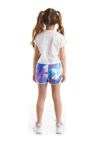 Denokids Mushi Mavi Yıldız Kız T-Shirt Şort Takım Mavi