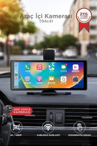 Premium Araç Kamerası Ön Arka Wifi Bluetooth 4k Carplay T94c41 Otomobil Aksesuar