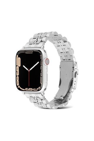 Apple Watch Uyumlu 7 41mm Krd-54 Metal Kordon - Siyah