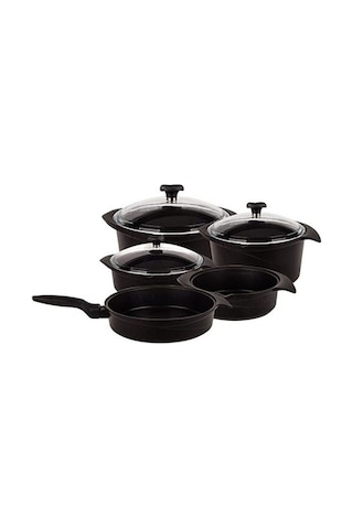 Aryıldız Flipper 9 Parça Siyah Tencere Seti