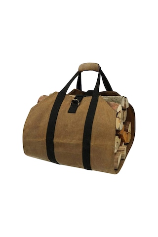 Singree "dayanıklı Mumlu Kumaş Kamp Ateşi Odun Taşıma Çantası - Geniş Kapasiteli Ve Rahat Tutacaklı" Haki