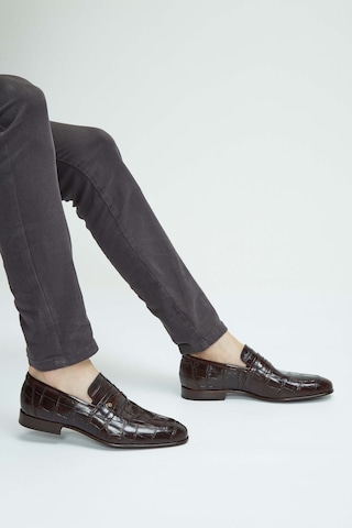 Tamer Tanca Erkek Hakiki Deri Kahverengi Makosen Ayakkabı 183 26201 Erk Ayk Y23 Kahve Kroko Kahverengi