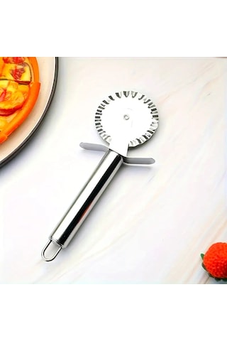 Rotanev Paslanmaz Çelik Tırtıklı Pizza Mantı Hamur Kesici Kesme Bıçağı Hamur Şekillendirme Ruleti Metal